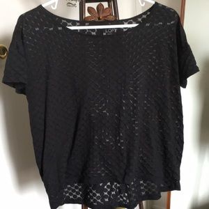 Ann Taylor Loft Black Top sz M short sleeved